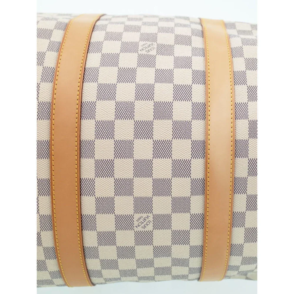 Louis Vuitton Keepall Bandouliere Damier Azur 2WAY Bag White